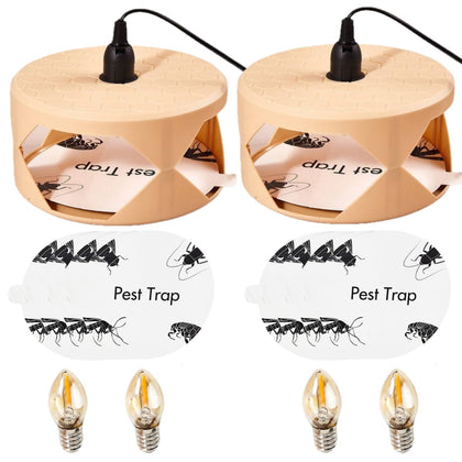 Indoor electric flea trap: two tan flea light traps pads and bulbs.