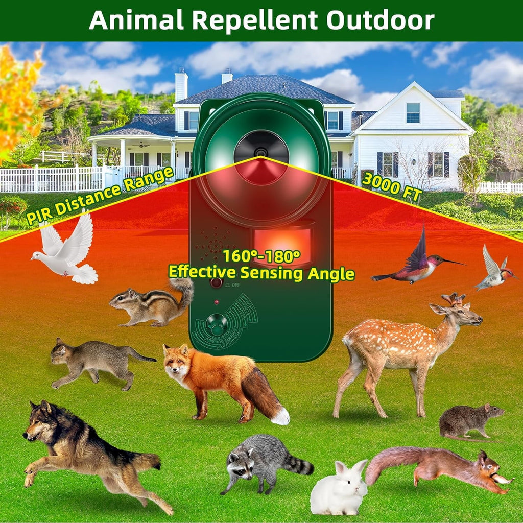 Motion activated bird deterrent: motion sensing angle diagram.