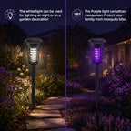 Solar bug zapper torch: white and purple lighting modes.