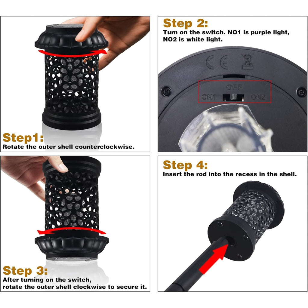 Solar bug zapper lantern: solar zapper assembly steps.
