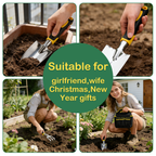 Garden tool set with bag: hand tools used in planting beds.