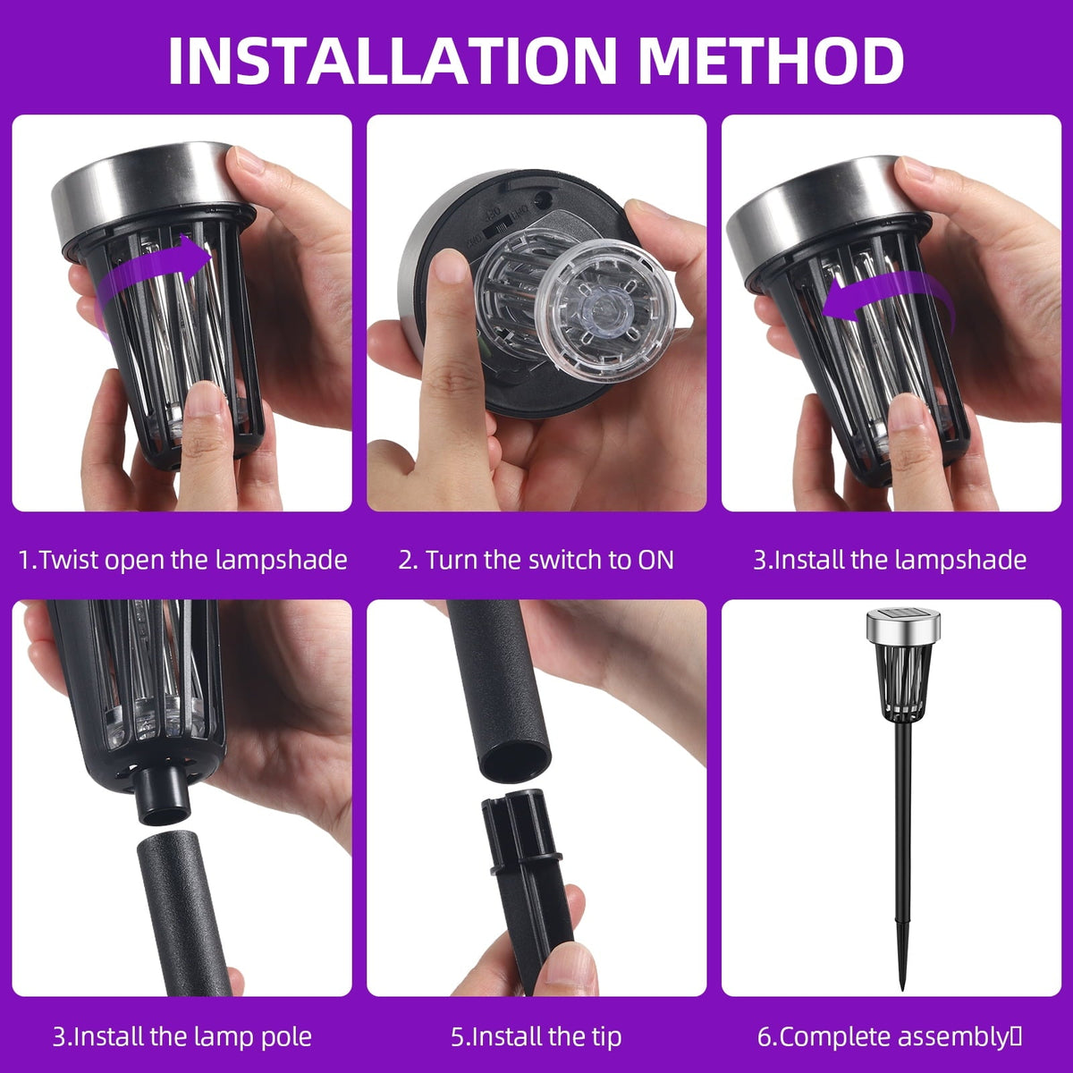 Solar bug zapper outdoor: solar zapper assembly steps.