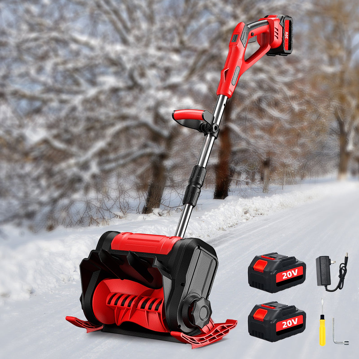 Cordless snow shovel: snow shovel with battery accessories.