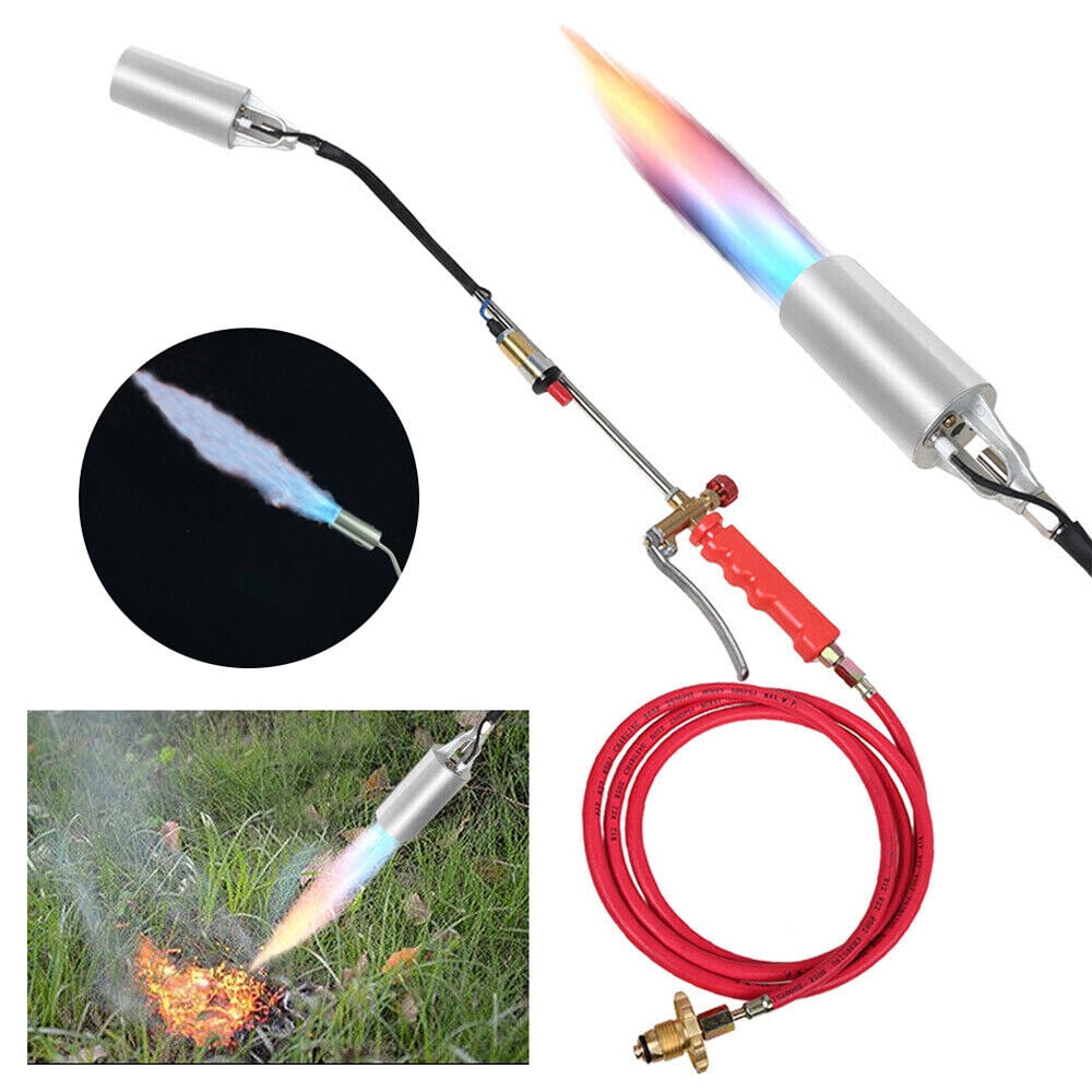 Propane weed burner torch: torch burner and outdoor-use illustration.