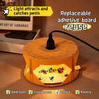 Indoor electric flea trap: illuminated trap with replaceable adhesive insert.