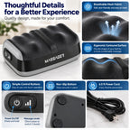 Shiatsu foot massager with heat: controls mesh foot pads and power cord.