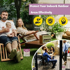 Snake repellent pouches: indoor and outdoor placement illustration.