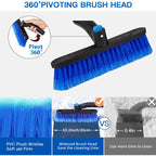 Extendable snow brush ice scraper: pivoting brush head demonstration.