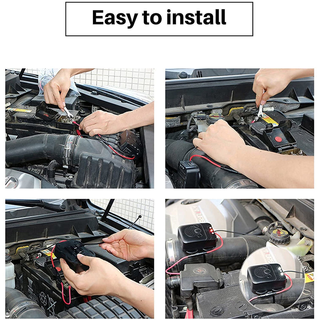 Under hood rodent repeller 2 pack: engine-bay installation sequence.