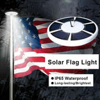 Solar flagpole light: solar flag light mounted on flagpole.