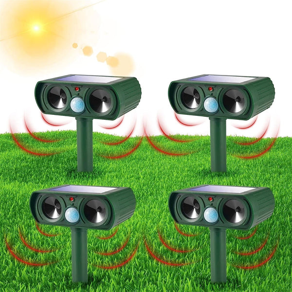 Solar Animal Repellers with Red LEDs, 4-Pack