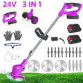 Purple cordless grass trimmer: purple trimmer batteries and accessories.