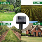 Solar gopher repellent stakes: garden farm orchard and yard placements.