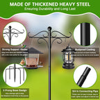 108 inch shepherds hook: steel pole hook and base details.