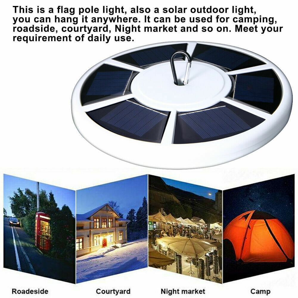 Solar flagpole light: flag light and outdoor placement examples.