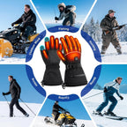 Rechargeable heated gloves: winter activity examples.
