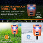 Solar animal repeller with flashing light: repellers in seasonal weather artwork.