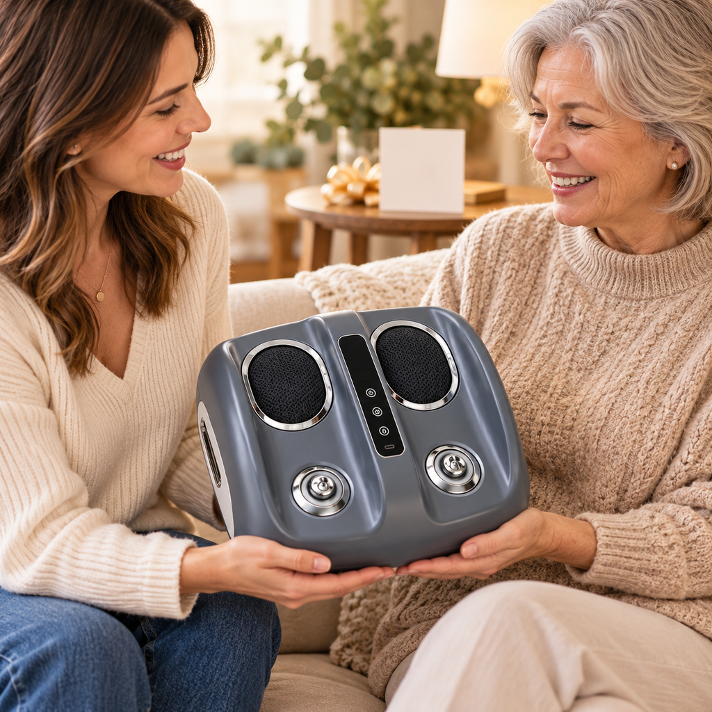 Electric foot massager with heat: massager presented as a gift.