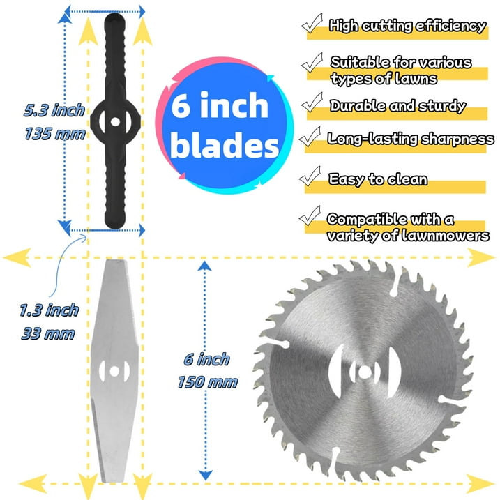 Trimmer replacement blade kit: blade dimensions and mounting details.