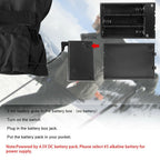 Heated motorcycle gloves: AA battery cases and power connection.