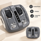 Electric foot massager with heat: control panel with modes and intensities.