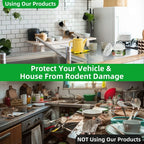 Peppermint rodent repellent jars: home and vehicle placement comparison.