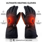 Rechargeable heated gloves: glove heat controls cuff and lining.