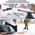 Snow brush and shovel set: brush scraper and shovel functions.