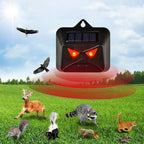 Solar red light animal deterrent: red-light deterrence illustration.