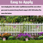Snake repellent pouches: pouches placed beside garden fence.