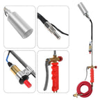 Propane weed burner torch: torch valve trigger and burner details.