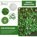 Expandable ivy privacy fence: leaf material and texture close-ups.