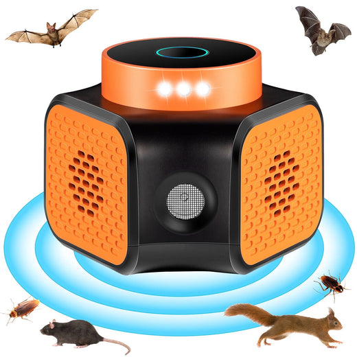 Indoor ultrasonic pest repeller: orange and black indoor ultrasonic repeller.