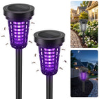 Solar bug zapper torch: two black solar zapper torches.