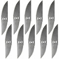 Curved metal trimmer blades: ten curved metal trimmer blades.