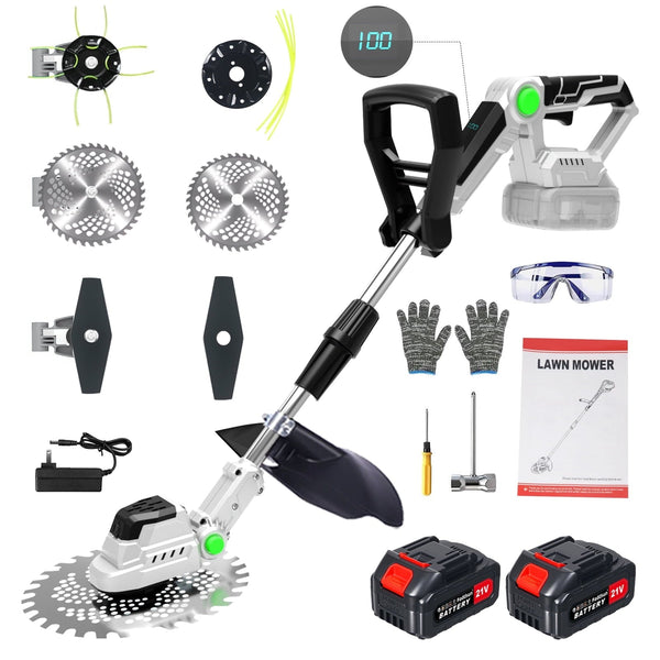 Brushless Cordless String Trimmer with Adjustable Handle, 2 Batteries