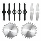 Trimmer replacement blade kit: circular metal and nylon trimmer blades.