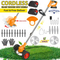 Orange cordless brush cutter: orange brush cutter batteries and attachments.