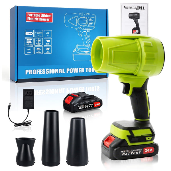 Cordless Leaf Blower with Extended Nozzle Kit, 2 Batteries