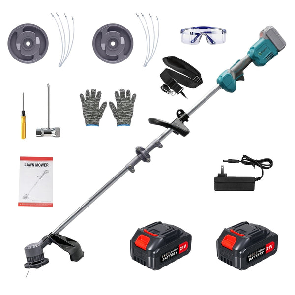 Brushless Cordless String Trimmer with Folding Shaft, Teal