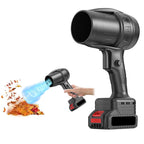 Black cordless leaf blower: black handheld blower and battery.