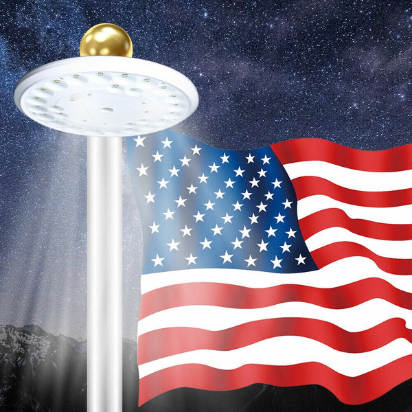 26-LED Solar Flagpole Light with Auto Sensor