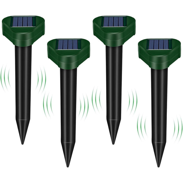 Solar Mole Deterrent Stakes, Square-Top, 4-Pack