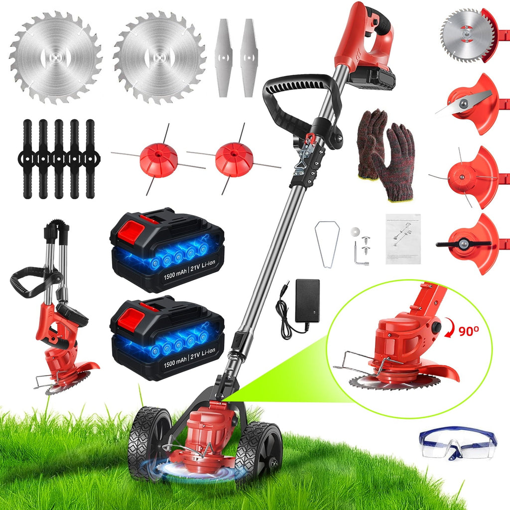 Foldable Cordless Brush Cutter with Two Batteries – Kingfurt