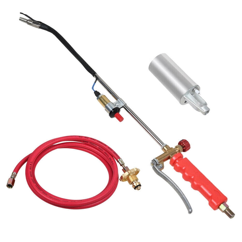 Propane weed burner torch: propane torch hose and spare nozzle.