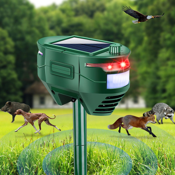 Solar Animal Repeller with Side LEDs