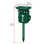 Multi direction solar animal repeller: repeller dimensions.
