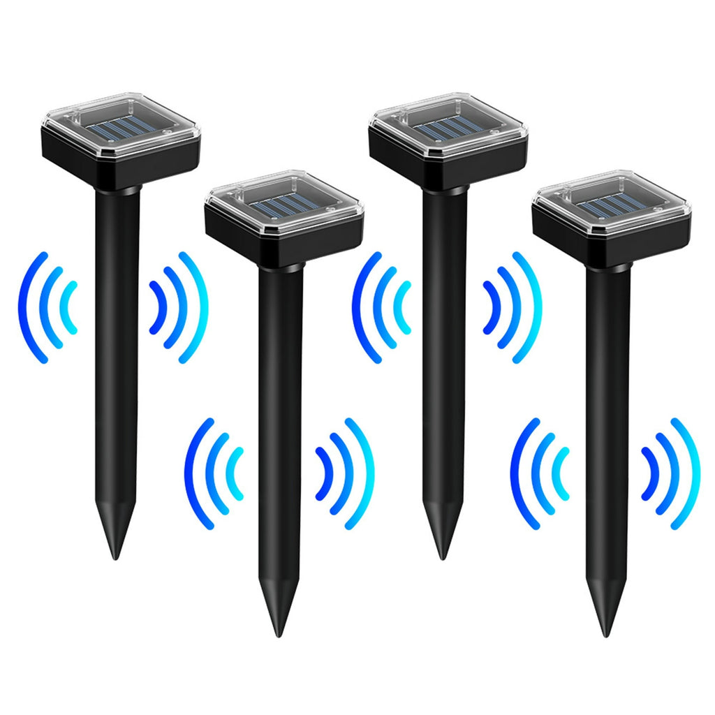 Solar gopher repellent stakes: stake sound-pulse illustration.