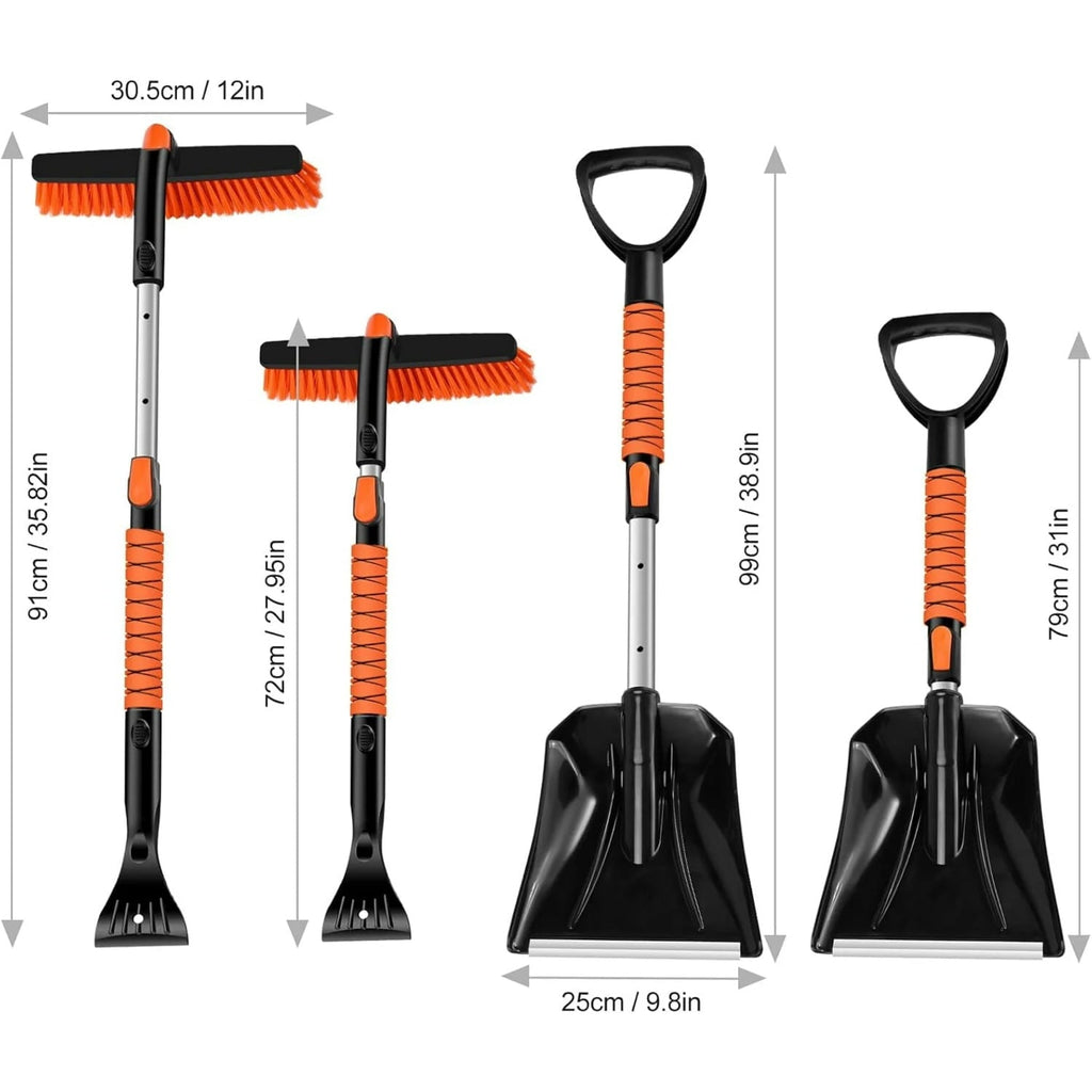 Snow brush and shovel set: brush and shovel dimensions.