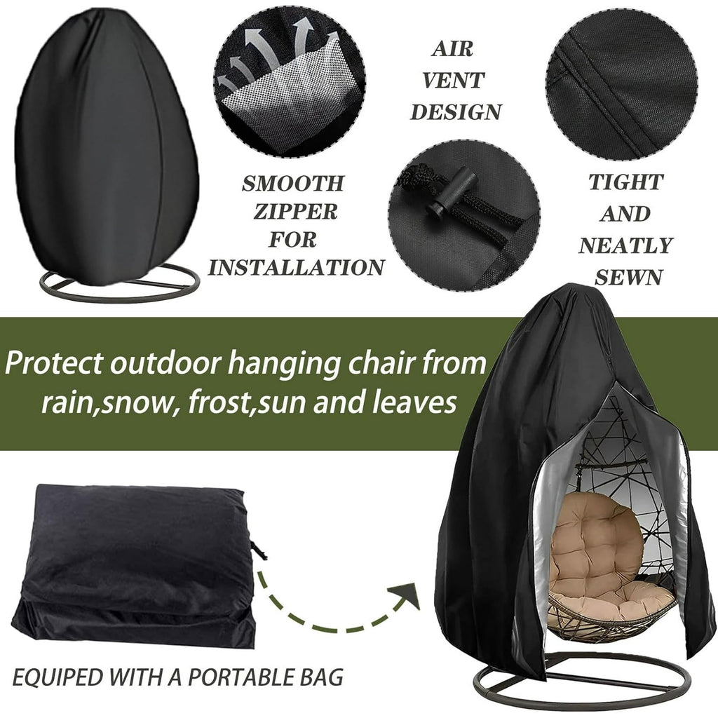 Hanging egg chair cover: vent zipper fabric and storage bag.
